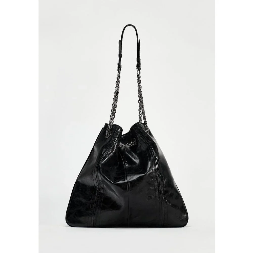 Zara Rock Chain Bucket Bag - Picture 2 of 5